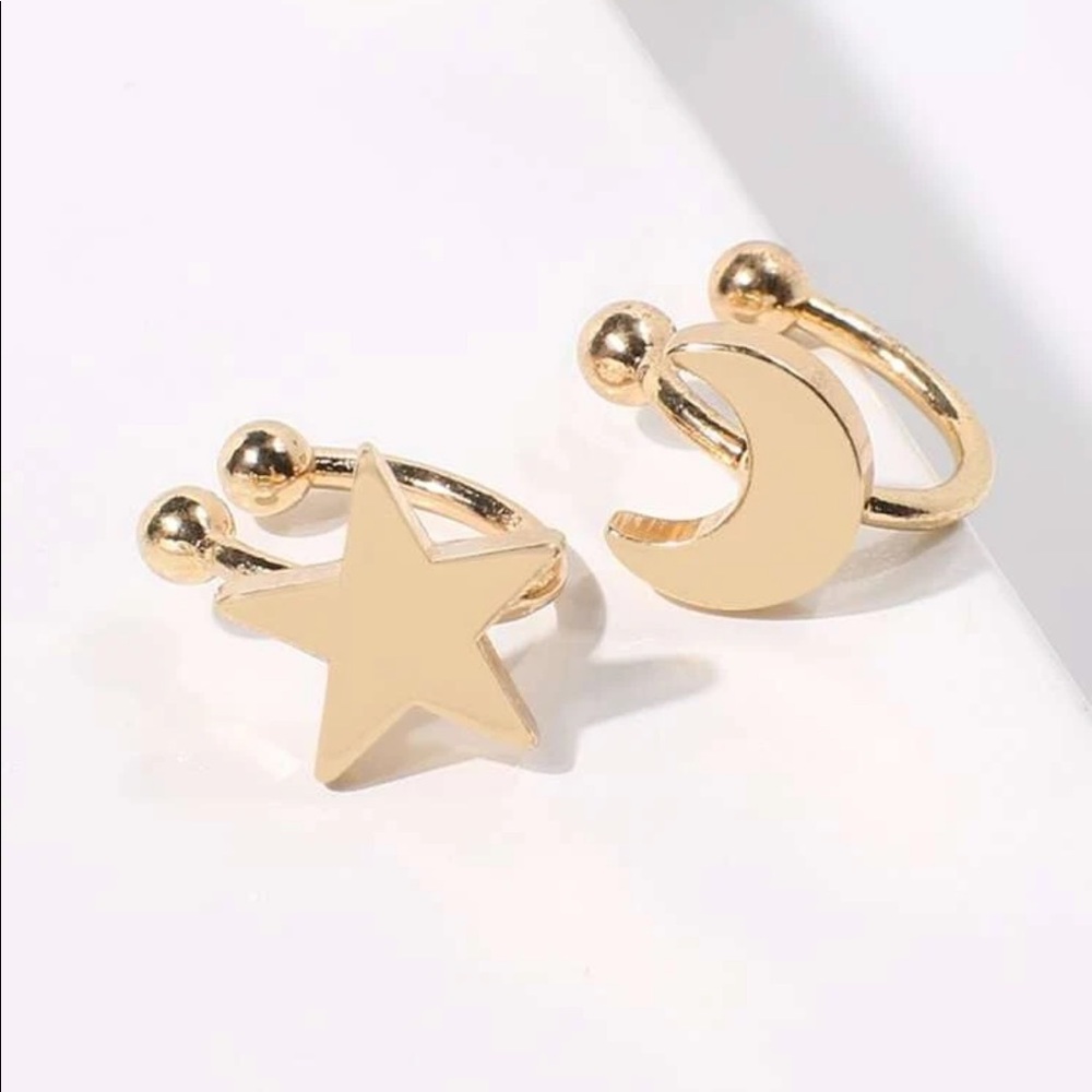 Moon + Star Ear Cuff Set - Picture 3 of 4